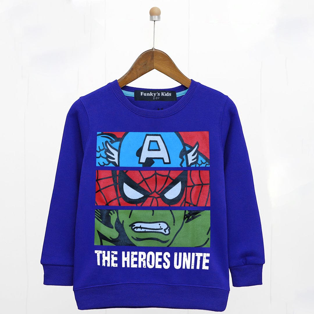 United Super Heroes Boys ( 2-3 YEARS TO 13-14 YEARS ) Fleece Sweat Shirt