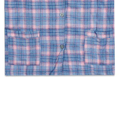 Women nightwear checkered blue Shirt