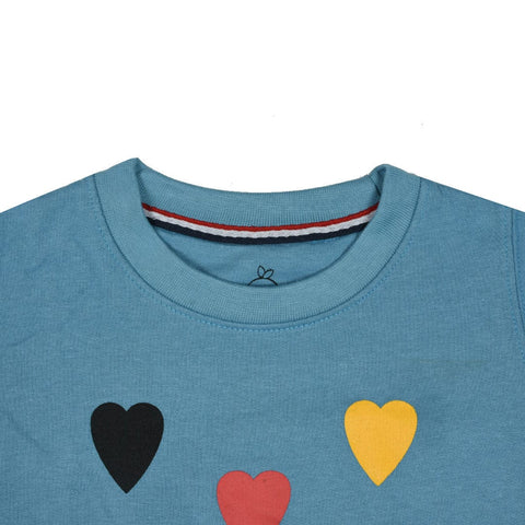 kid's Mini Color Heart Printed Zinc SweatShirt (1 YEARS to 12 YEARS)