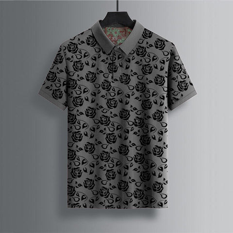 Jupiter Floral All Over Printed Cotton Polos