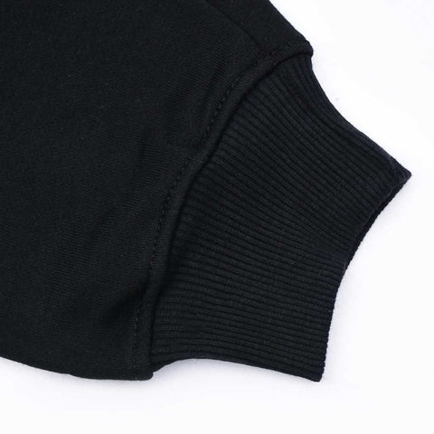 Oversized Down Shoulder Black Zipper Hoodie For Men