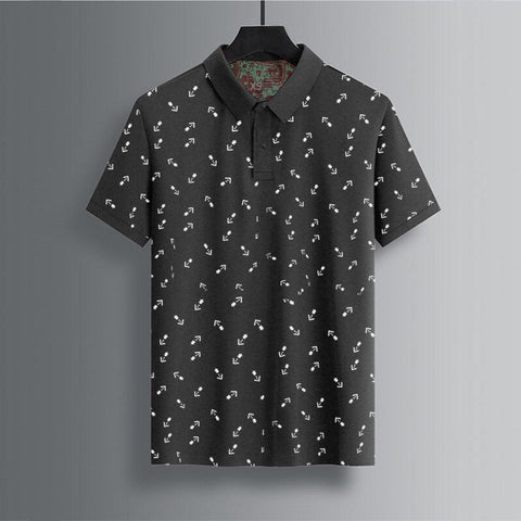 Jupiter Arrow Pattern All Over Print Cotton Polos