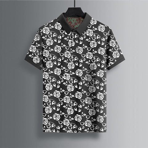 Jupiter Floral All Over Printed Cotton Polos