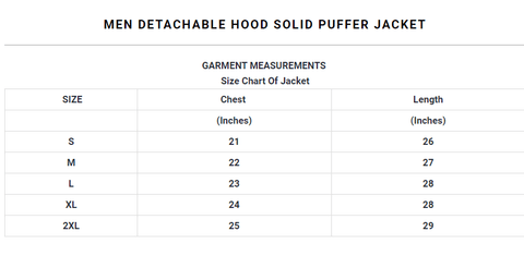 Men Detachable Hood Solid PufferÂ Jacket