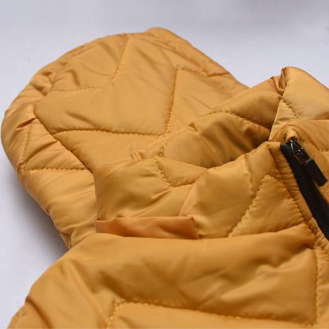 Men Detachable Hood Solid PufferÂ Jacket