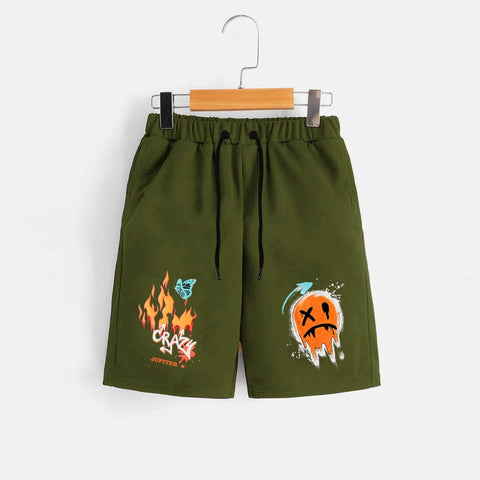 Jupiter Fire Emoji Graphic Men's Terry Shorts