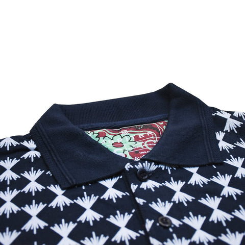 Jupiter All Over Broken Square Printed Cotton Polos