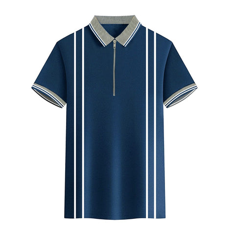 Jupiter five star front zip men cotton polo