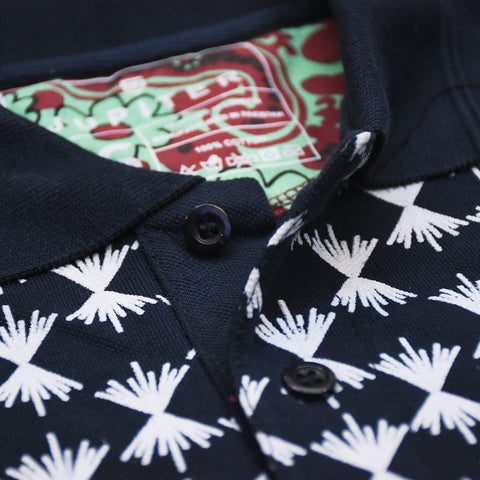 Jupiter All Over Broken Square Printed Cotton Polos