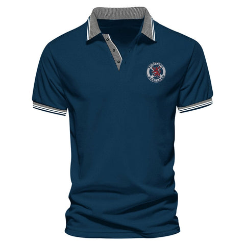 Jupiter Scotland Embroidered Badge Men Polo