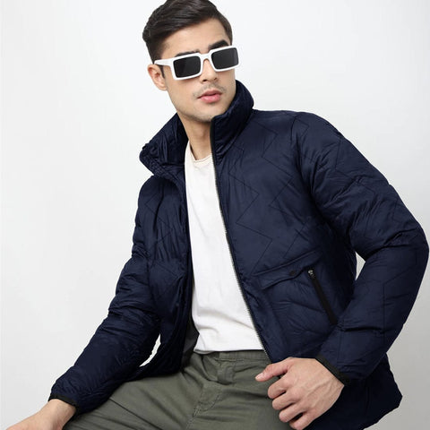 Jupiter Stand Collar puffer Jacket with Patch pockets