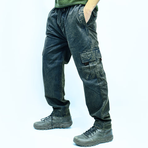 Jupiter Expedition Acid Wash Cotton Cargo Trouser For Men