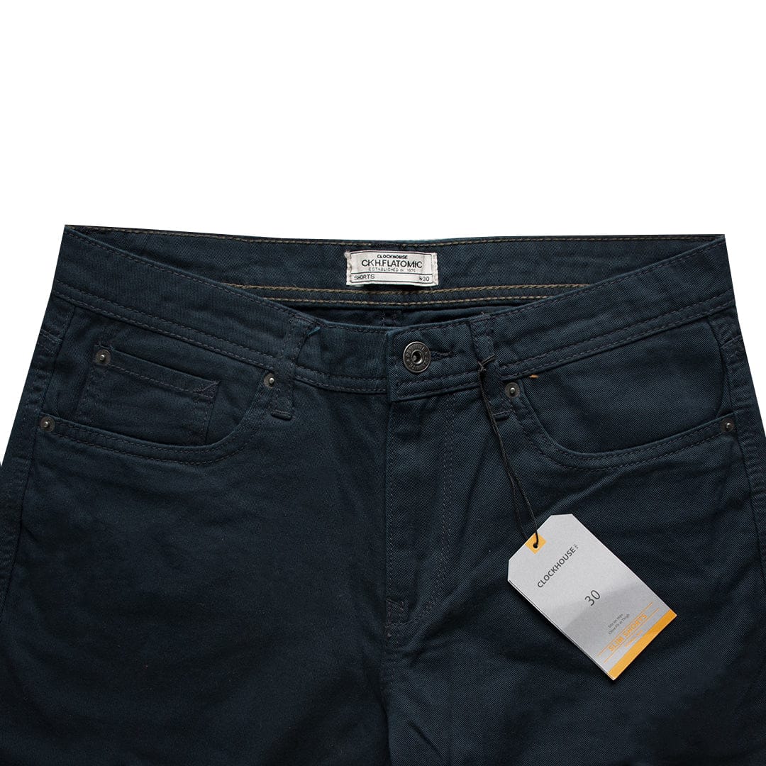 Clock House Dark Navy Normal Rise Slim Shorts - Deeds.pk