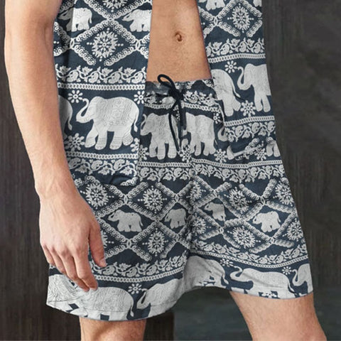 Jupiter Men Holiday Cotton Linen Single Short