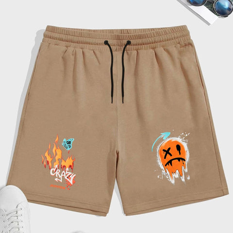 Jupiter Fire Emoji Graphic Men's Mix Terry Shorts Minor Fault