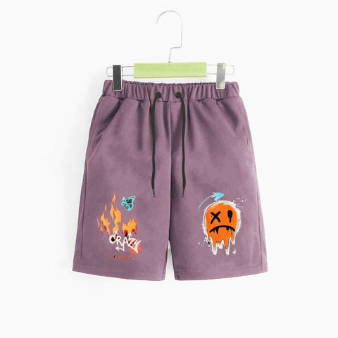 Jupiter Fire Emoji Graphic Men's Mix Terry Shorts Minor Fault