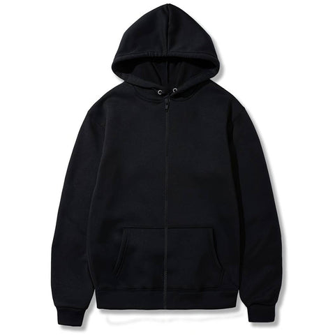 Oversized Down Shoulder Black Zipper Hoodie For Men