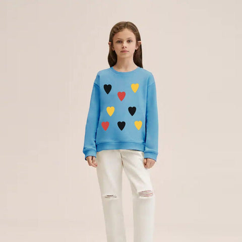 kid's Mini Color Heart Printed Zinc SweatShirt (1 YEARS to 12 YEARS)