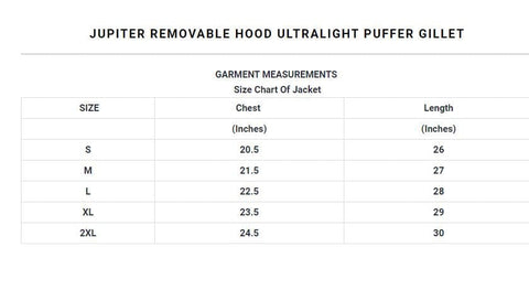 JUPITER REMOVABLE HOOD ULTRALIGHT PUFFER GILLET