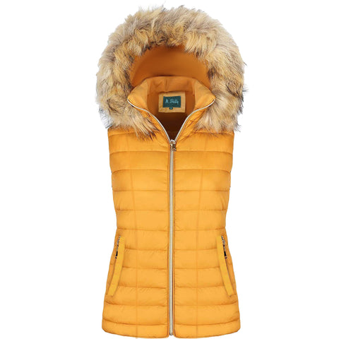 Imported Blonde Fur Hooded Women Gillet